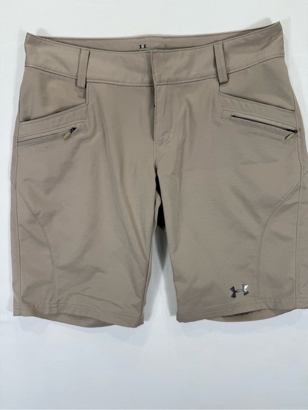 Under Armour Women’s Khaki Athletic Zip-Pocket Shorts